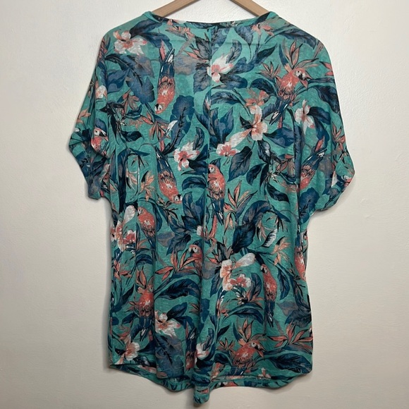 Kate & Sam Plus Size Tropical Parrots Shirt 1X - Picture 9 of 9